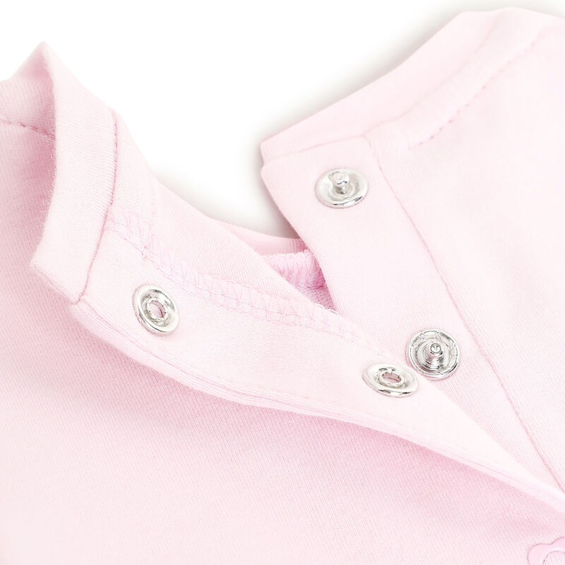 Girls Light Pink Embellished Short Sleeve Dress image number 3